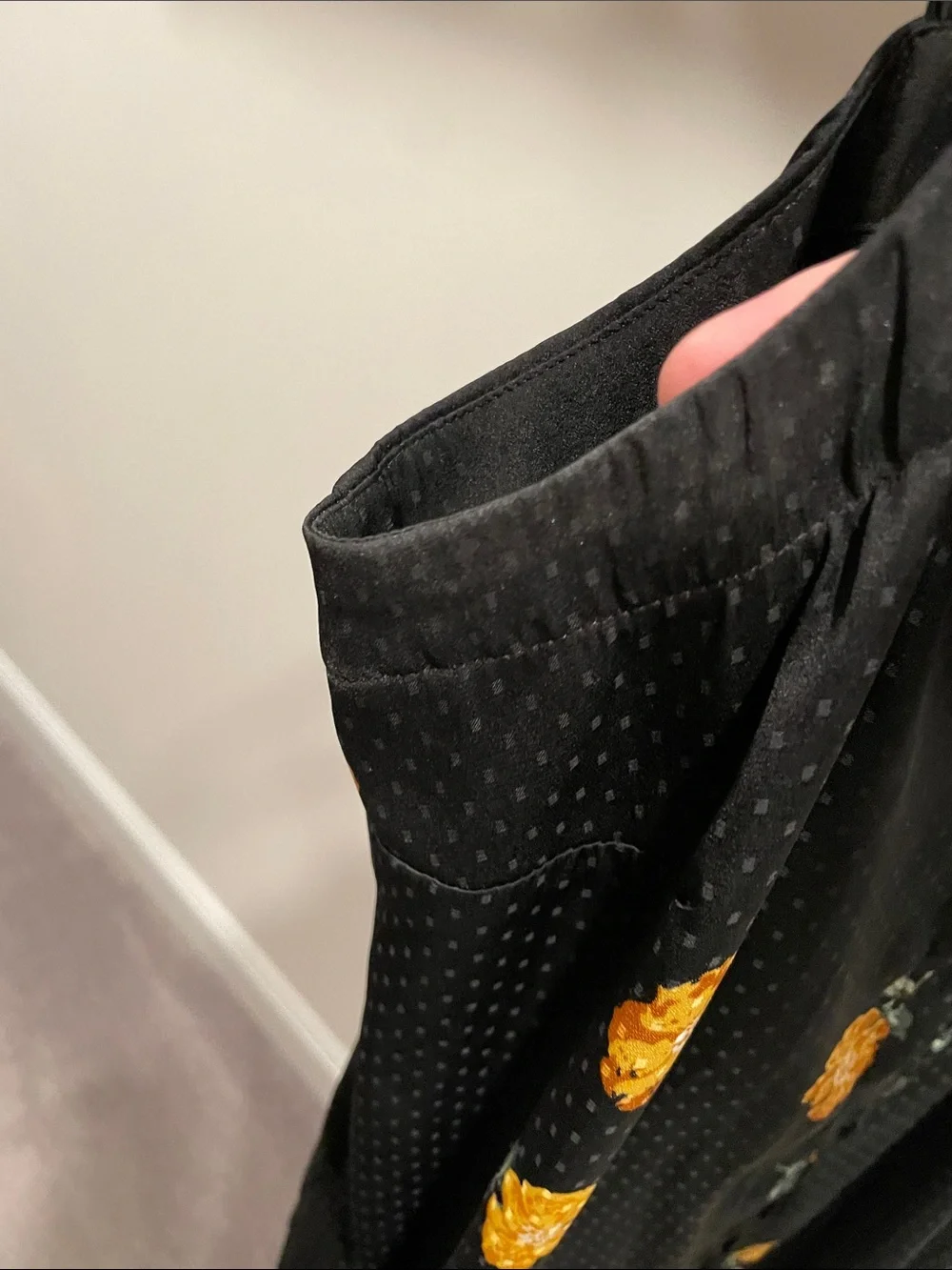 Madewell Black Slip Dress with Yellow Floral Embroidery - Picture 5 of 8